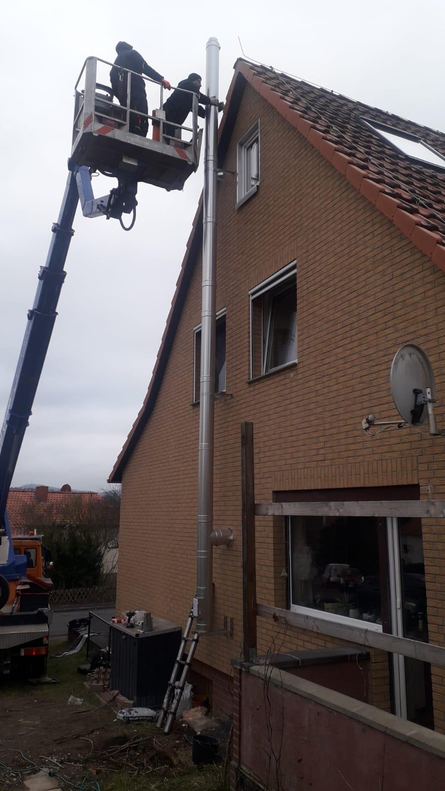 Errichtung eines Edelstahlschornsteines